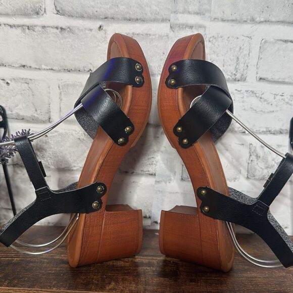 Cushionaire Black Faux Leather Slingback Sandals Pumps Shoes Size 7.5 - Picture 3 of 8